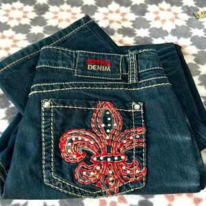 Zenim mid-low rise denim jeans